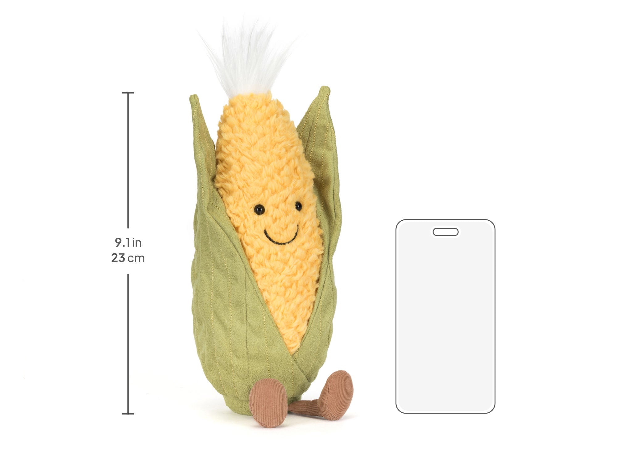 Amuseables Sweetcorn, size chart