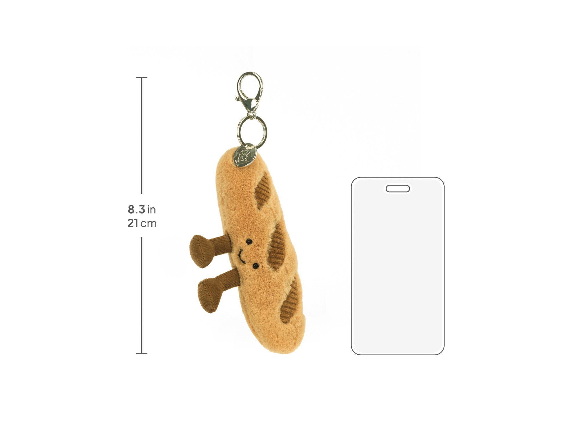 Amuseables Baguette Bag Charm, size chart