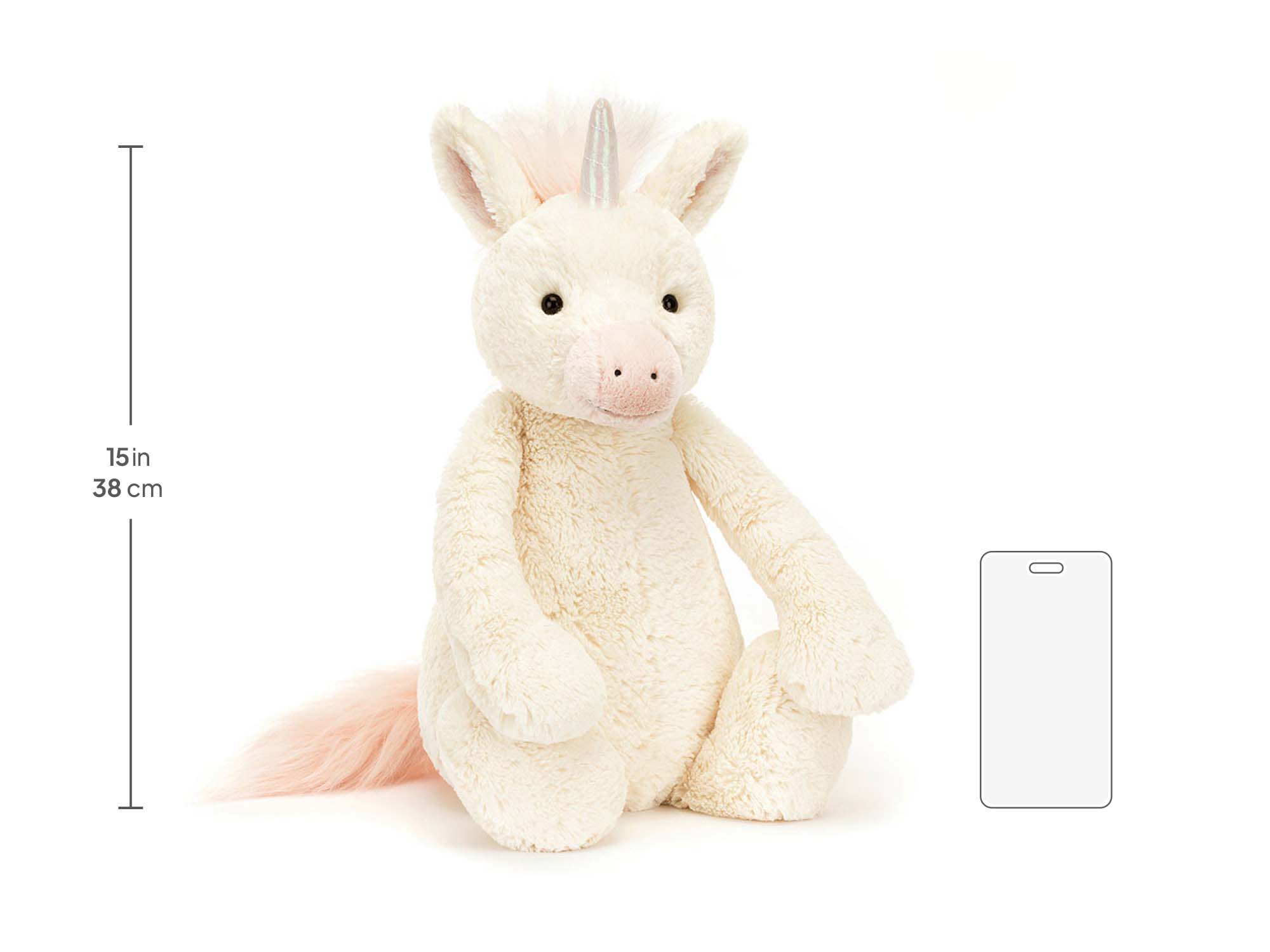 Bashful Unicorn Huge, size chart