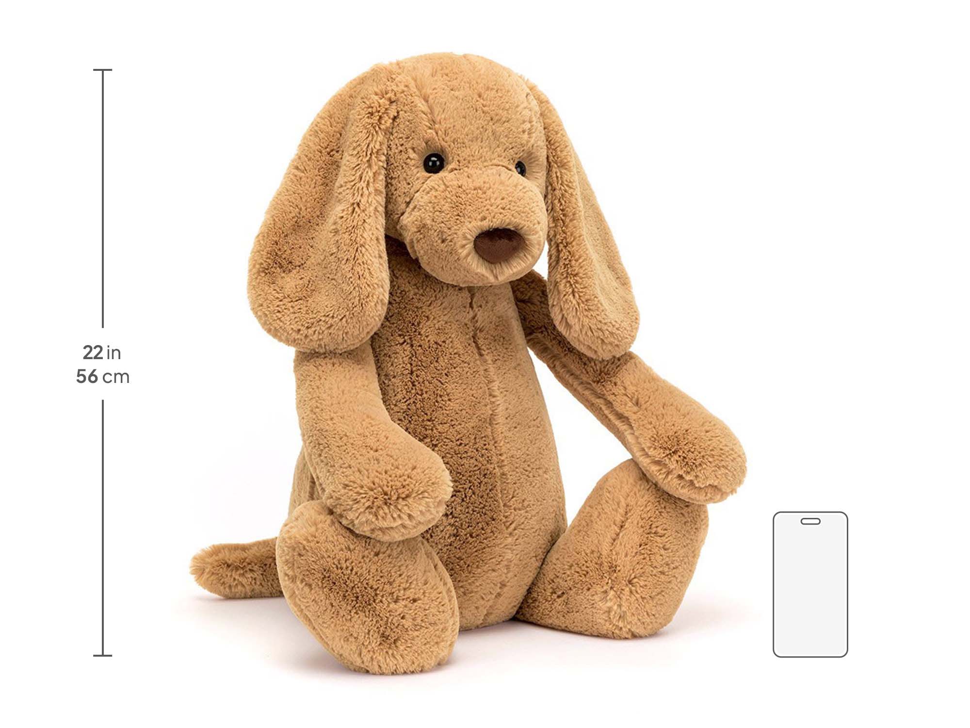 Bashful Toffee Puppy Really Big, size chart