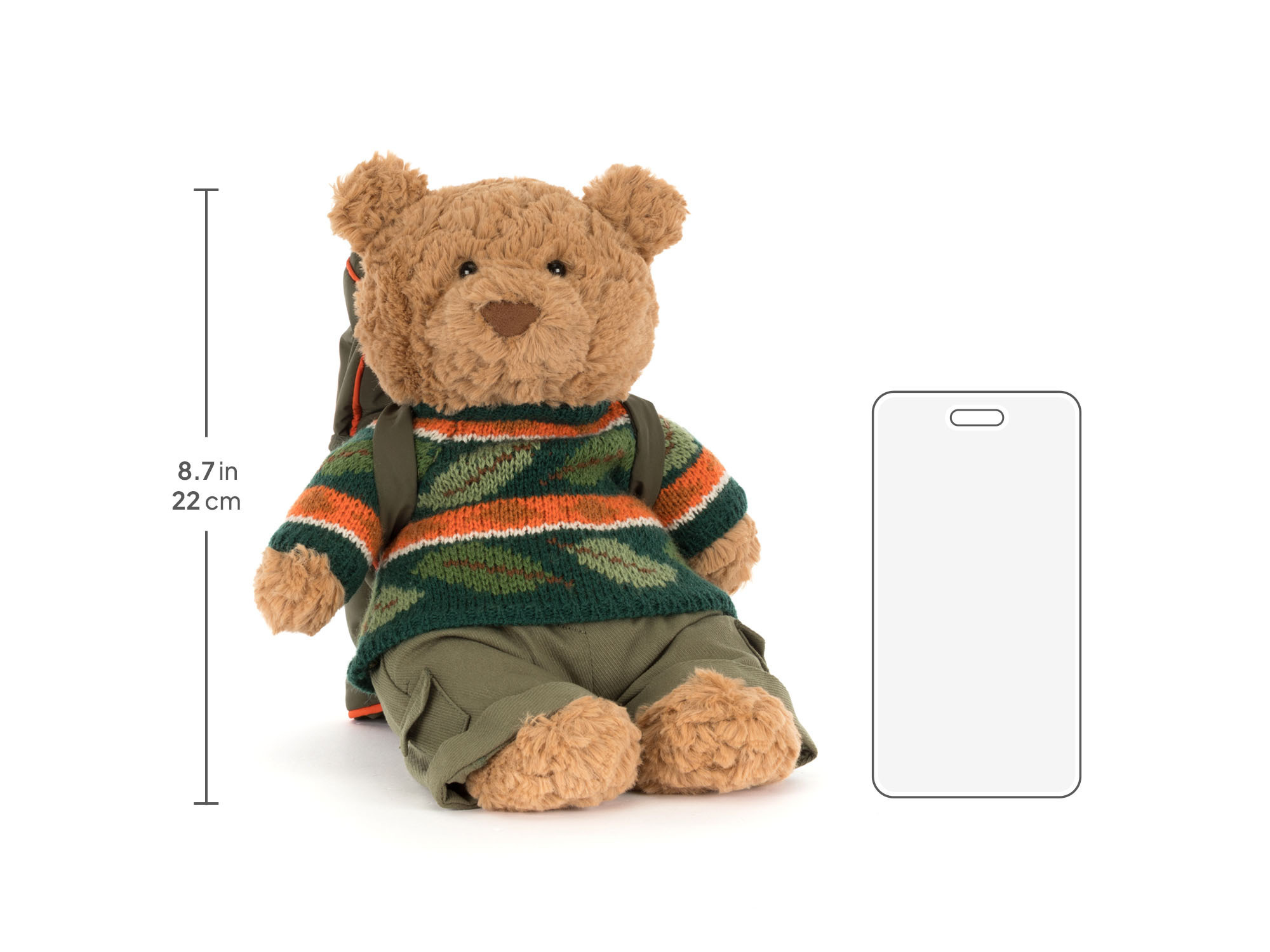 Bartholomew Bear Hiking Outfit, size chart