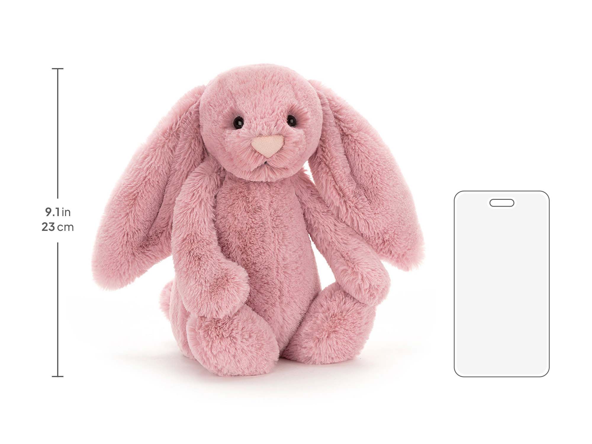 Bashful Tulip Pink Bunny Medium, size chart