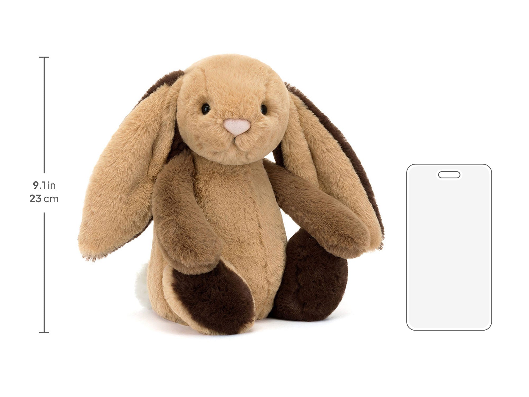 Bashful Patchwork Brown Bunny Original size chart