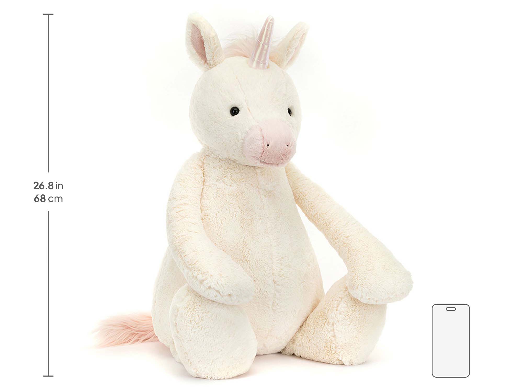 Bashful Unicorn Giant, size chart