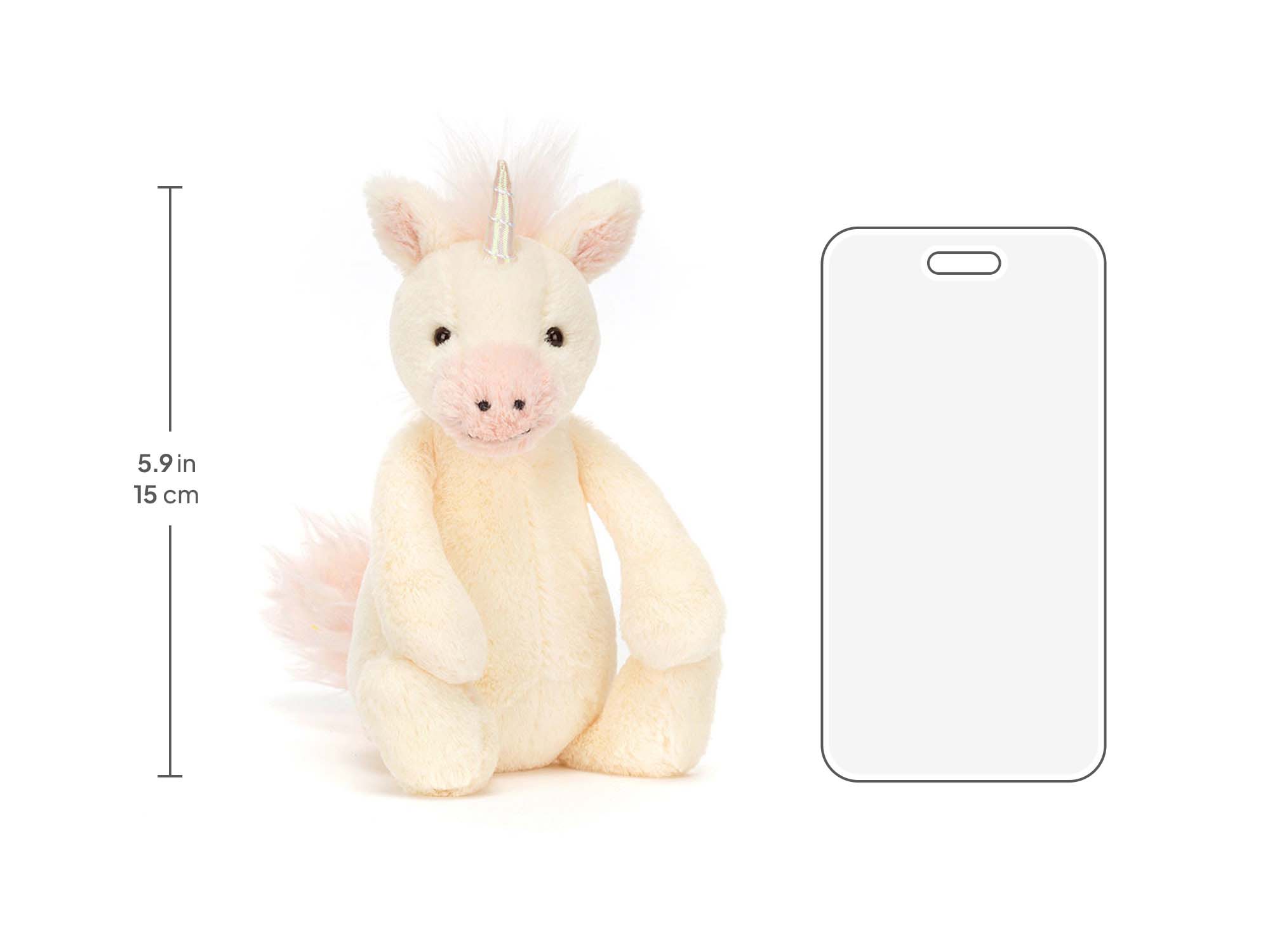Bashful Unicorn Small, size chart