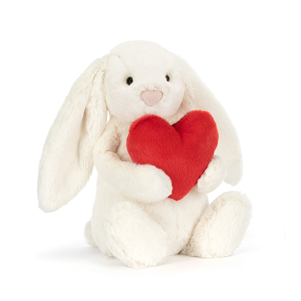 Bashful Red Love Heart Bunny Original, Main View