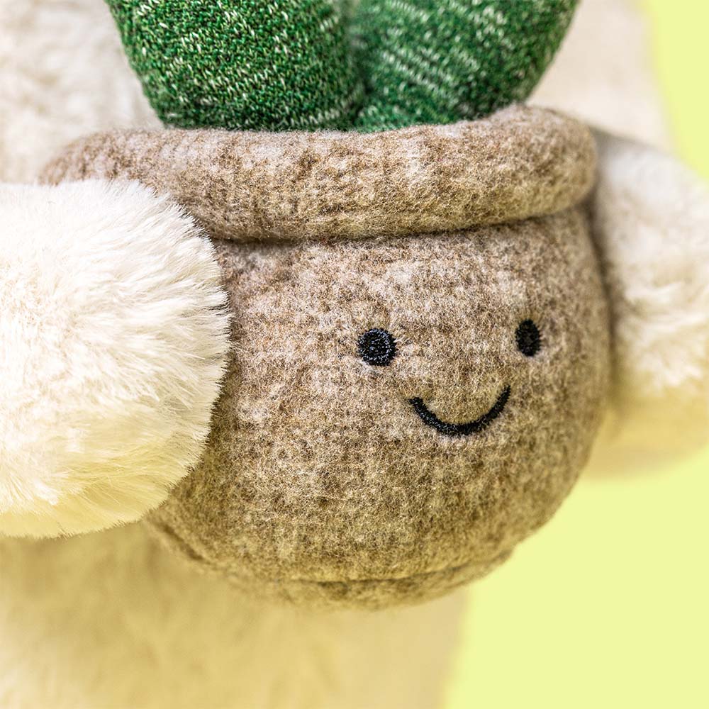 Cream Bunny with Plant, View 1