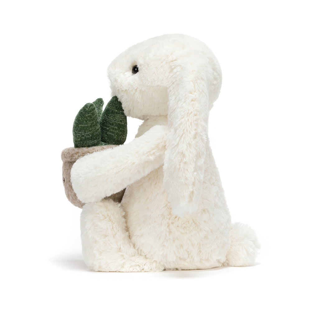 Cream Bunny with Plant, View 2