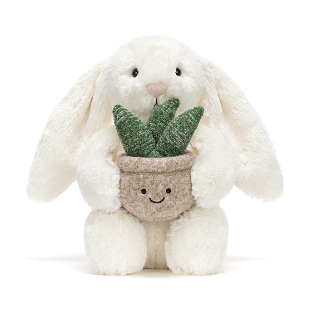 Cream Bunny with Plant, View 4