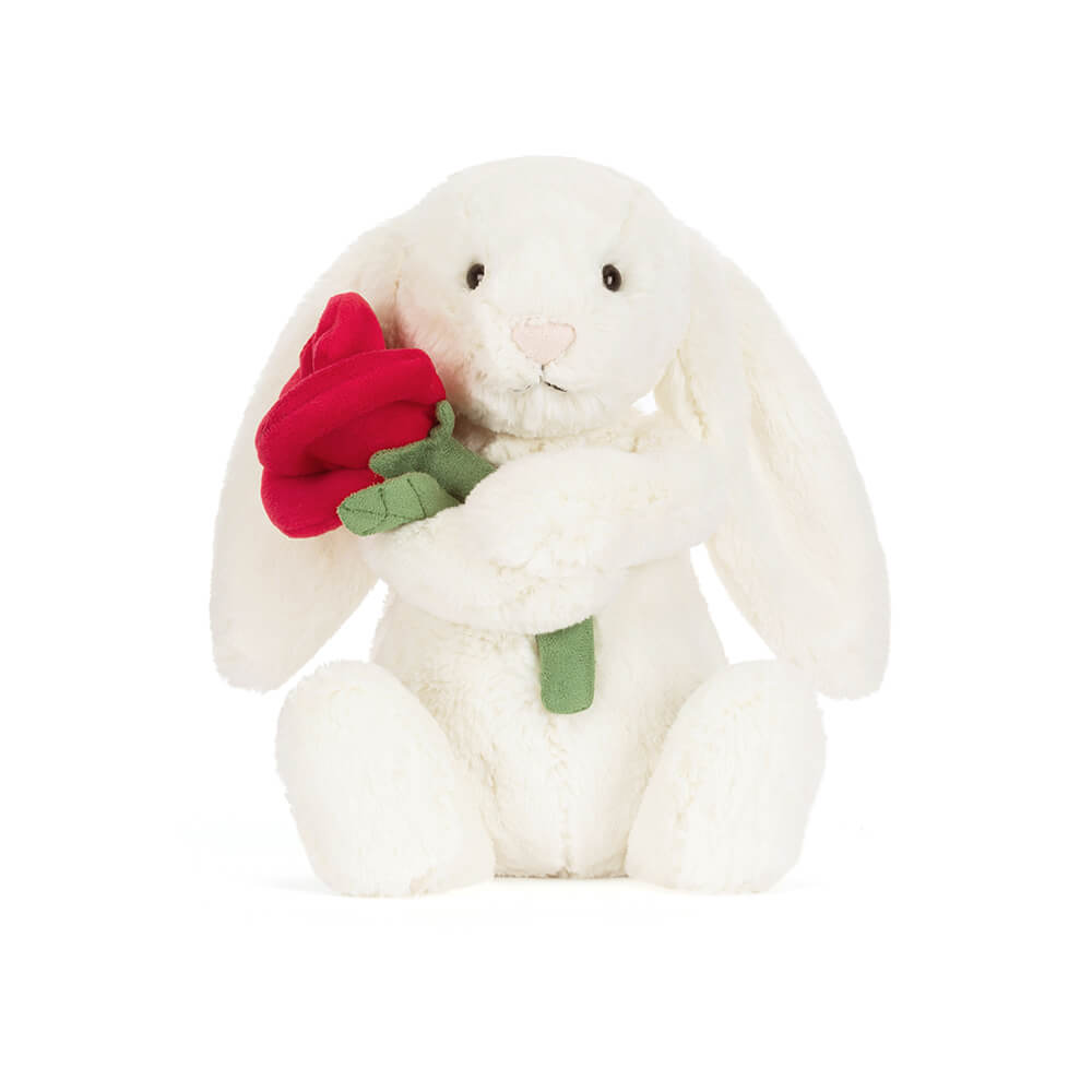 Cream-Bunny-with-Rose, View 4