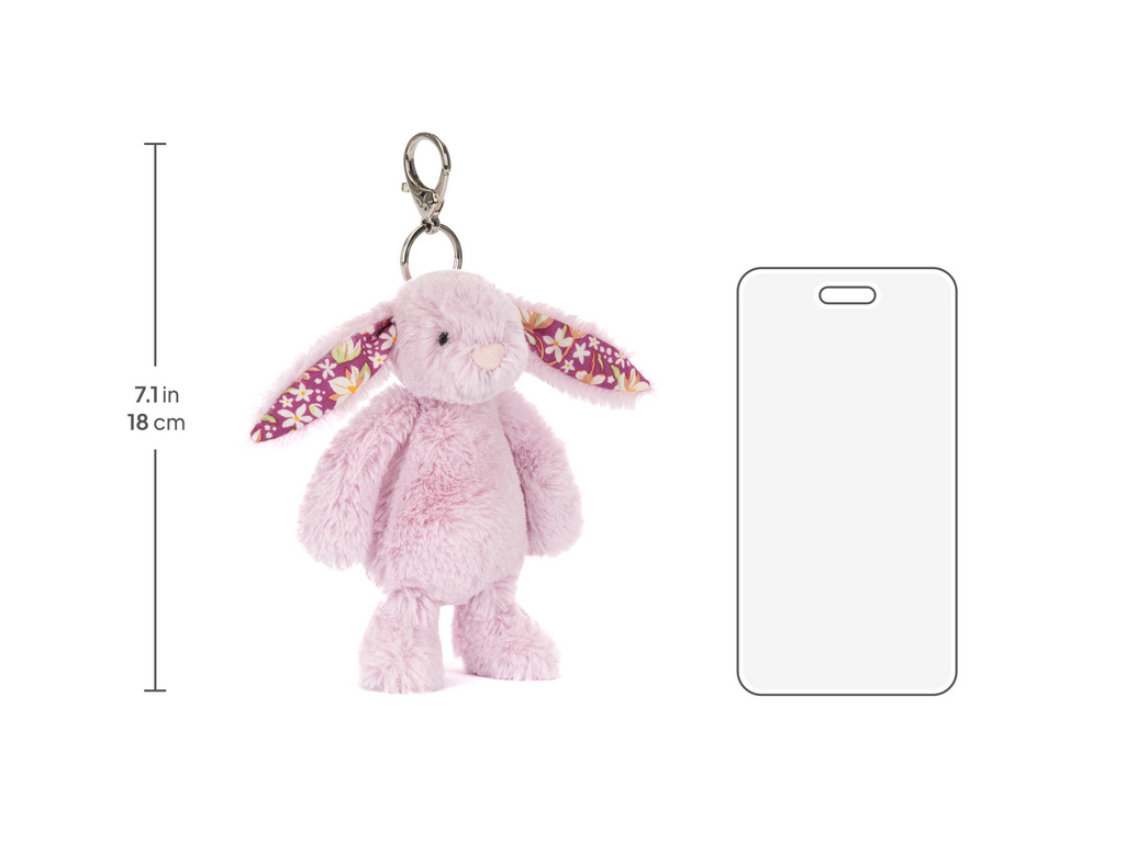Thistlepop Blossom Bunny Bag Charm, size chart