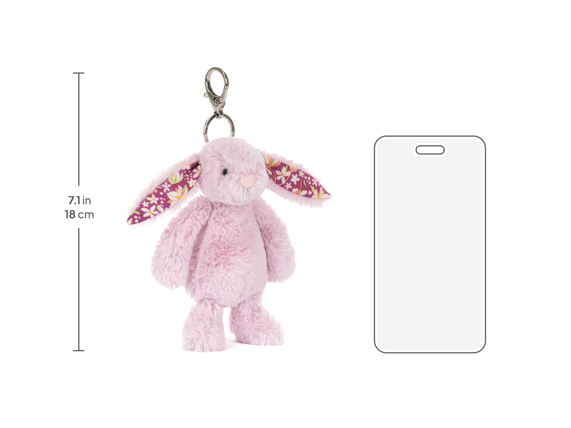 Thistlepop Blossom Bunny Bag Charm, size chart