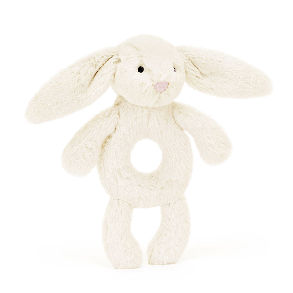 Bashful Cream Bunny Ring Rattle, Main View