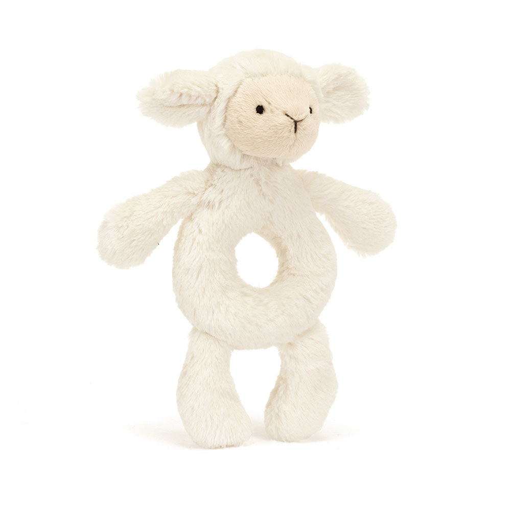 Bashful Lamb Ring Rattle, Main View