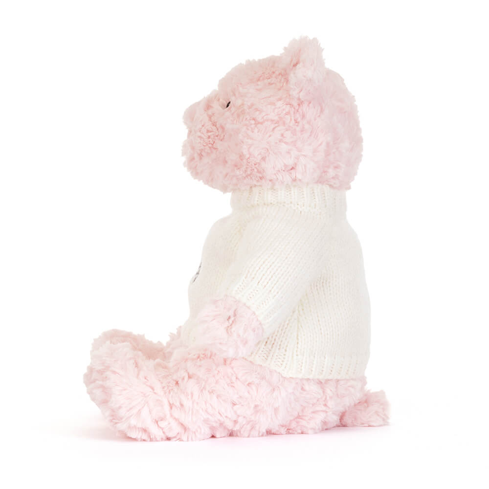 Leola Bear with Personalised Cream Jumper, View 2