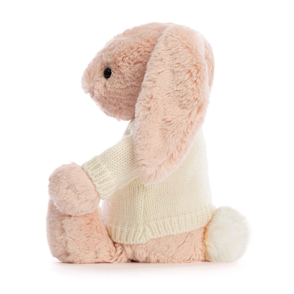 Bashful Blush Bunny with Personalised Cream Jumper, View 2