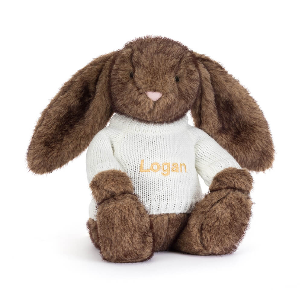 Hoppleston Luxe Bunny with Personalised Cream Jumper, Main View