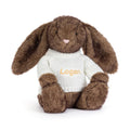 Hoppleston Luxe Bunny with Personalised Cream Jumper, Main View