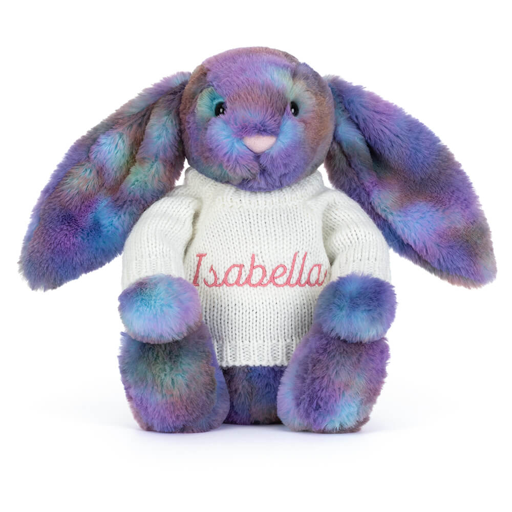 Zodihop Luxe Bunny with Personalised Cream Jumper, View 4