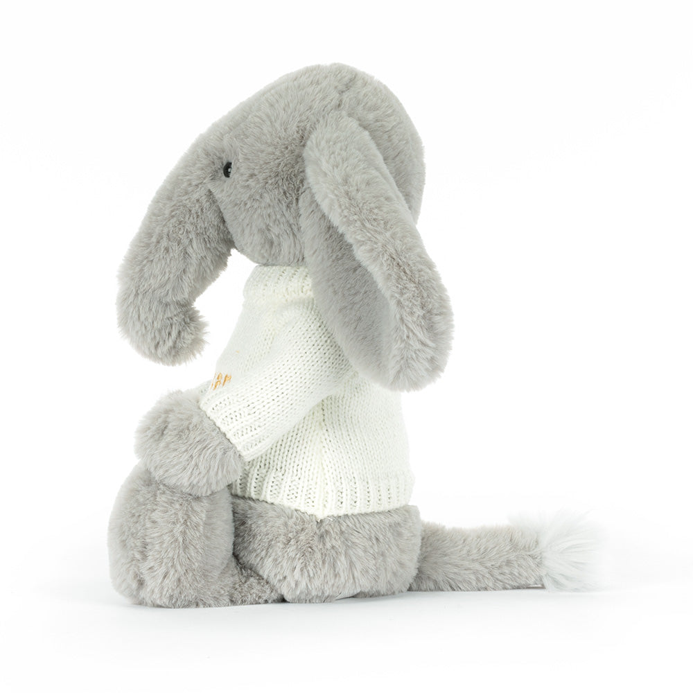 Bashful Luxe Elephant Thuddeus with Personalised Cream Jumper, View 2