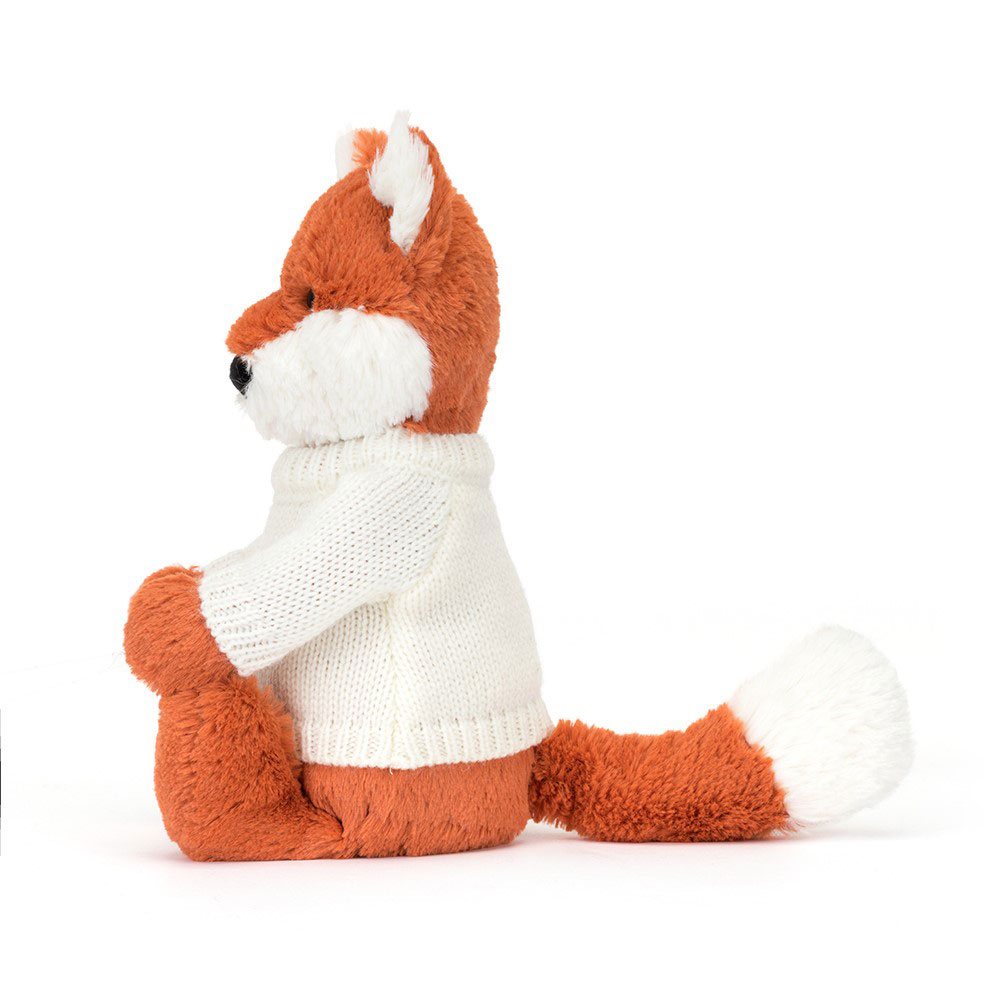 Bashful Fox Cub with Personalised Cream Jumper, View 2
