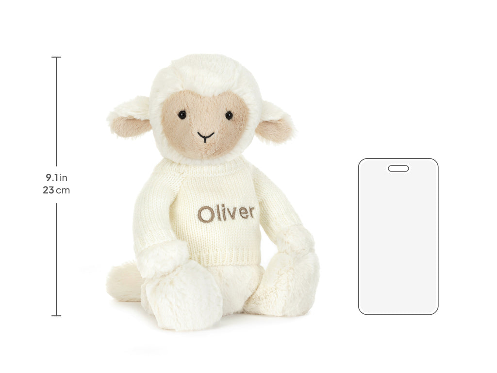 Skipson Lamb Original (Bashful) with Personalized Cream Jumper, size chart