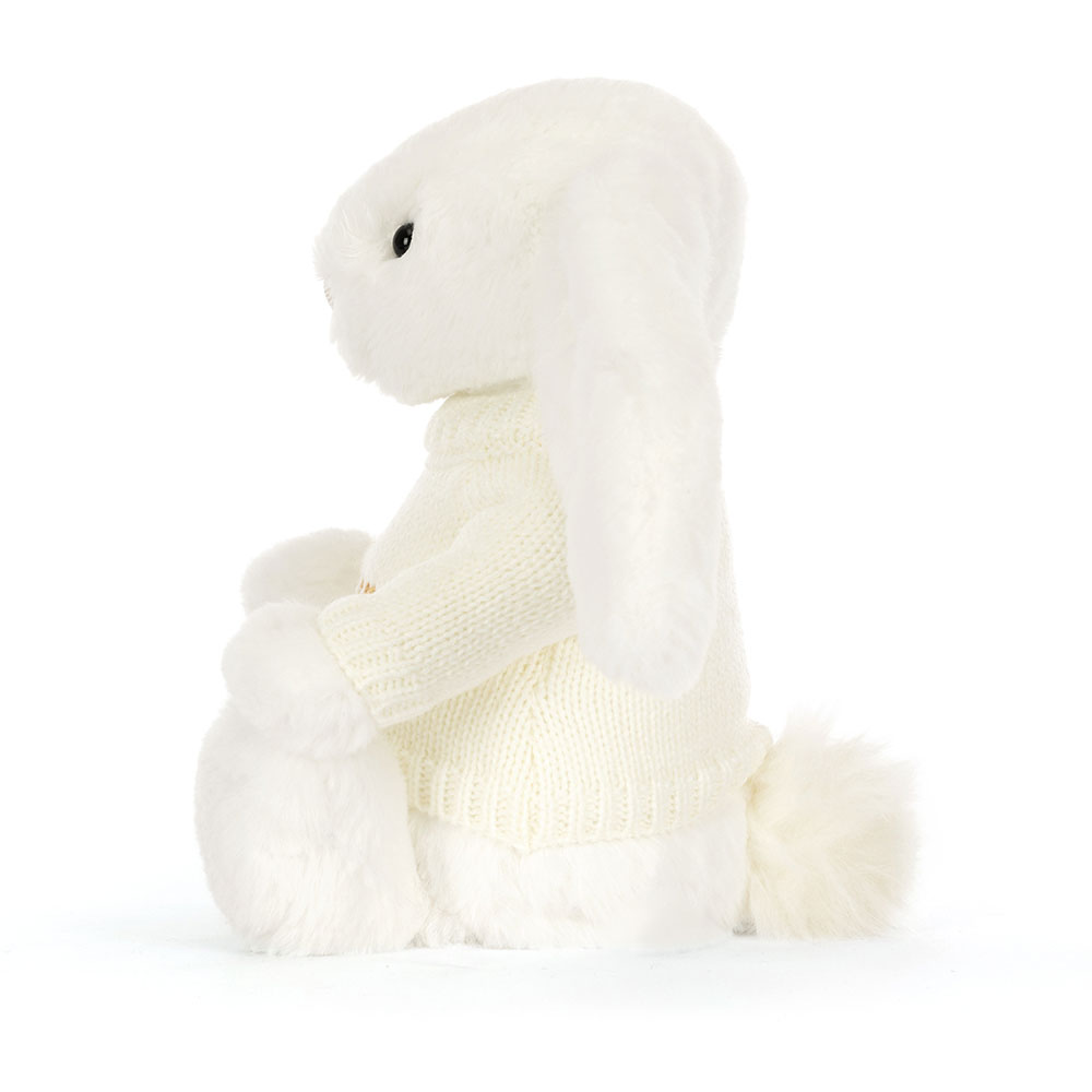 Bashful Luxe Bunny Luna with Personalised Cream Jumper, View 3
