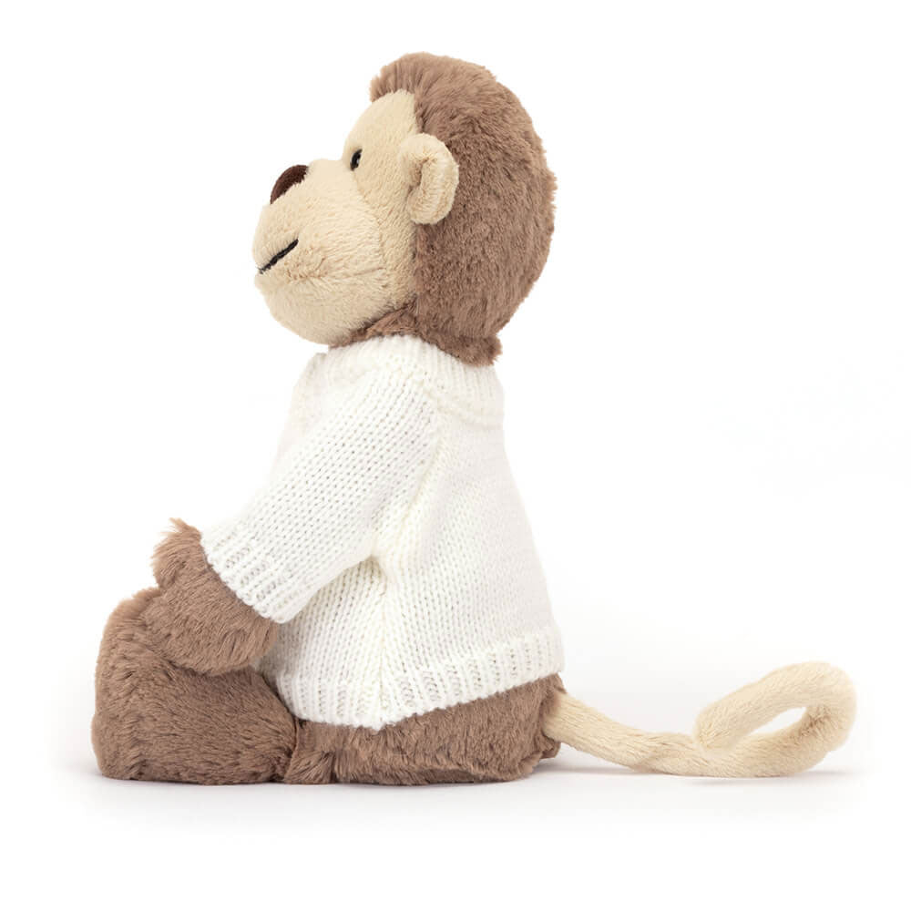Bashful Monkey with Personalised Cream Jumper, View 2