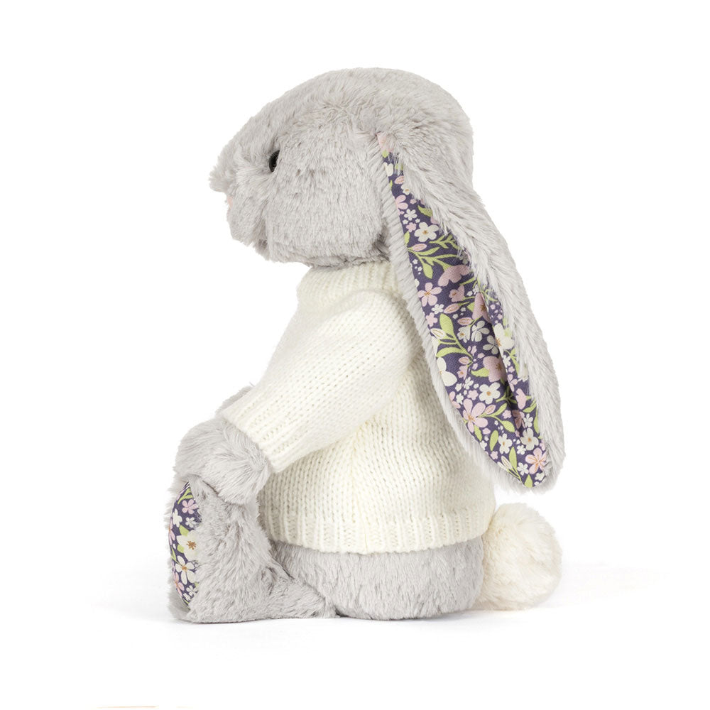 Blossom Silver Bunny 'Bloom' with Personalised Cream Jumper, View 2