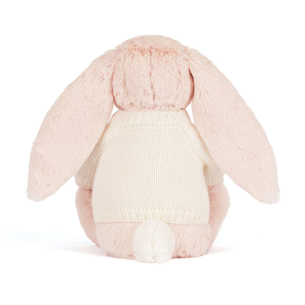 Blossom Blush Bunny 'Cherry' with Personalised Cream Jumper, View 3