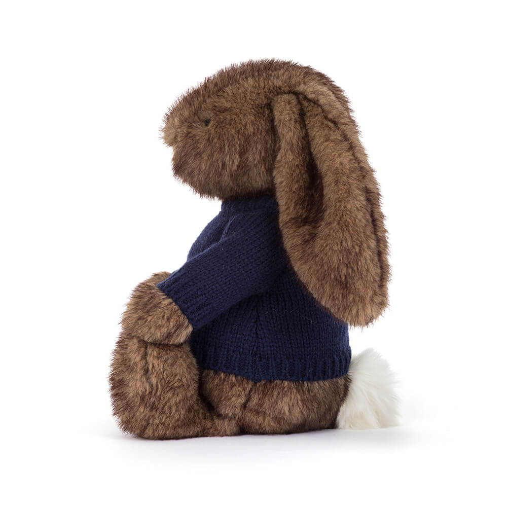 Hoppleston Luxe Bunny with Personalised Navy Jumper, View 2