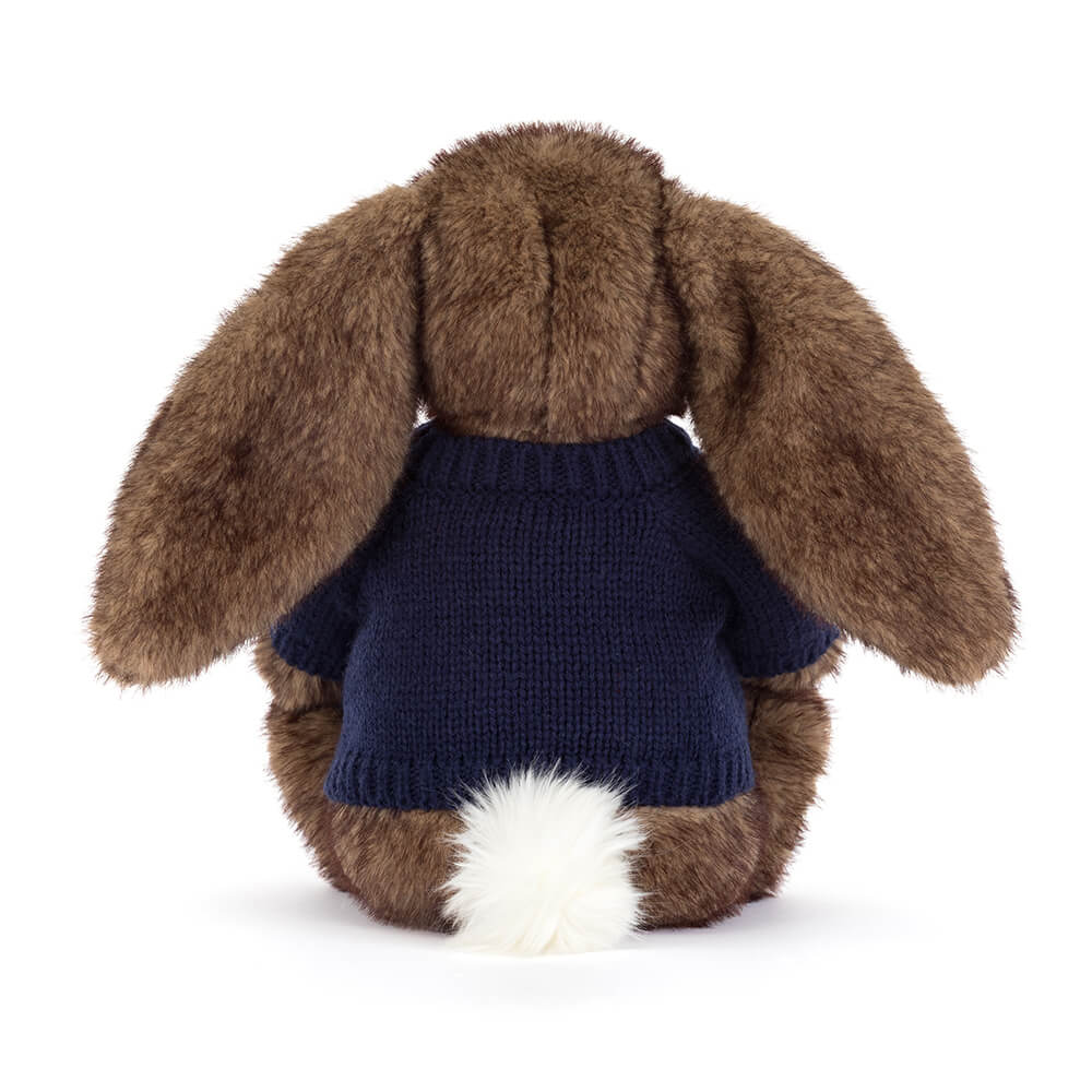 Hoppleston Luxe Bunny with Personalised Navy Jumper, View 3