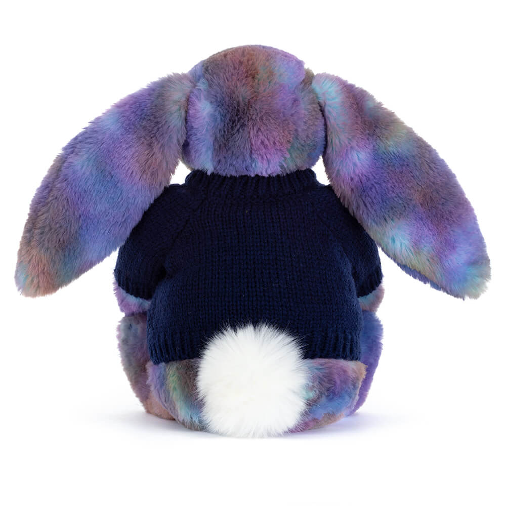 Zodihop Luxe Bunny with Personalised Navy Jumper, View 3