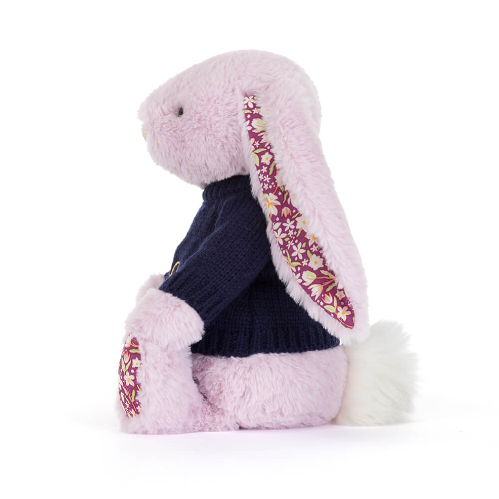 Thistlepop Blossom Luxe Bunny with Personalised Navy Jumper, View 2