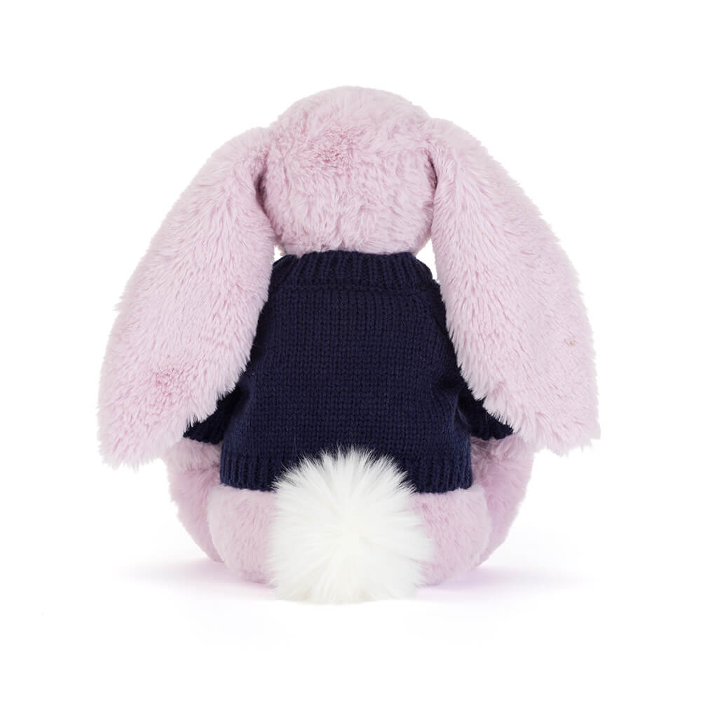 Thistlepop Blossom Luxe Bunny with Personalised Navy Jumper, View 3