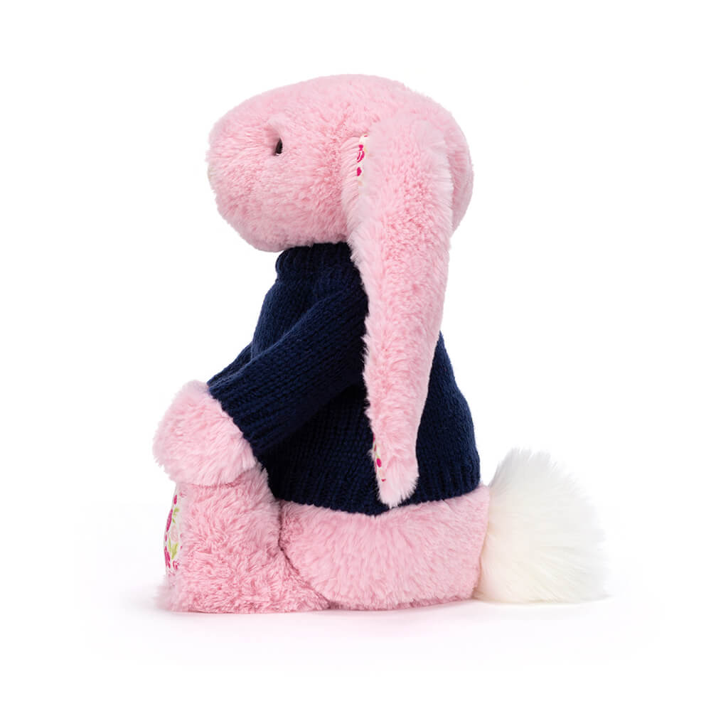 Blushkin Blossom Luxe Bunny with Personalised Navy Jumper, View 2