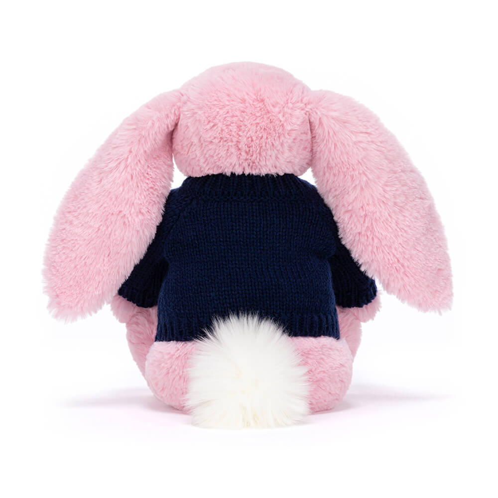Blushkin Blossom Luxe Bunny with Personalised Navy Jumper, View 3