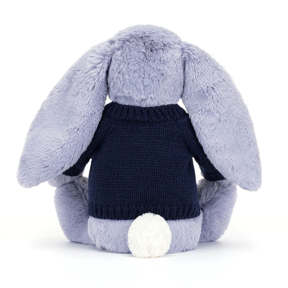 Bashful Viola Bunny with Personalised Navy Jumper , View 3