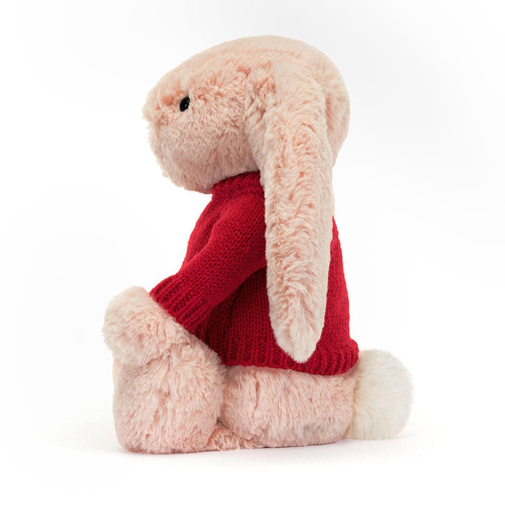 Bashful Blush Bunny with Personalised Red Jumper, View 2