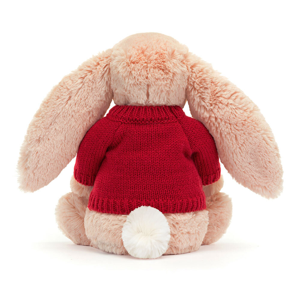 Bashful Blush Bunny with Personalised Red Jumper, View 3