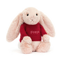 Bashful Blush Bunny with Personalised Red Jumper, View 4