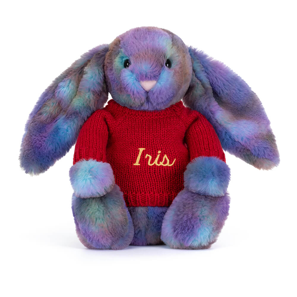 Zodihop Luxe Bunny with Personalised Red Jumper, View 4