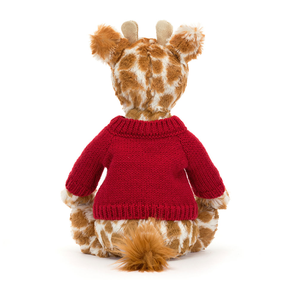 Bashful Giraffe with Personalised Red Jumper, View 3