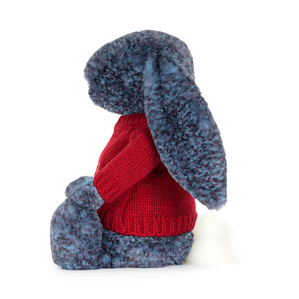 Hopscone Luxe Bunny with Personalised Red Jumper, View 2
