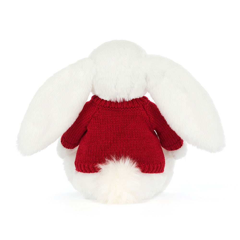 Bashful Luxe Bunny Luna with Personalised Red Jumper, View 4