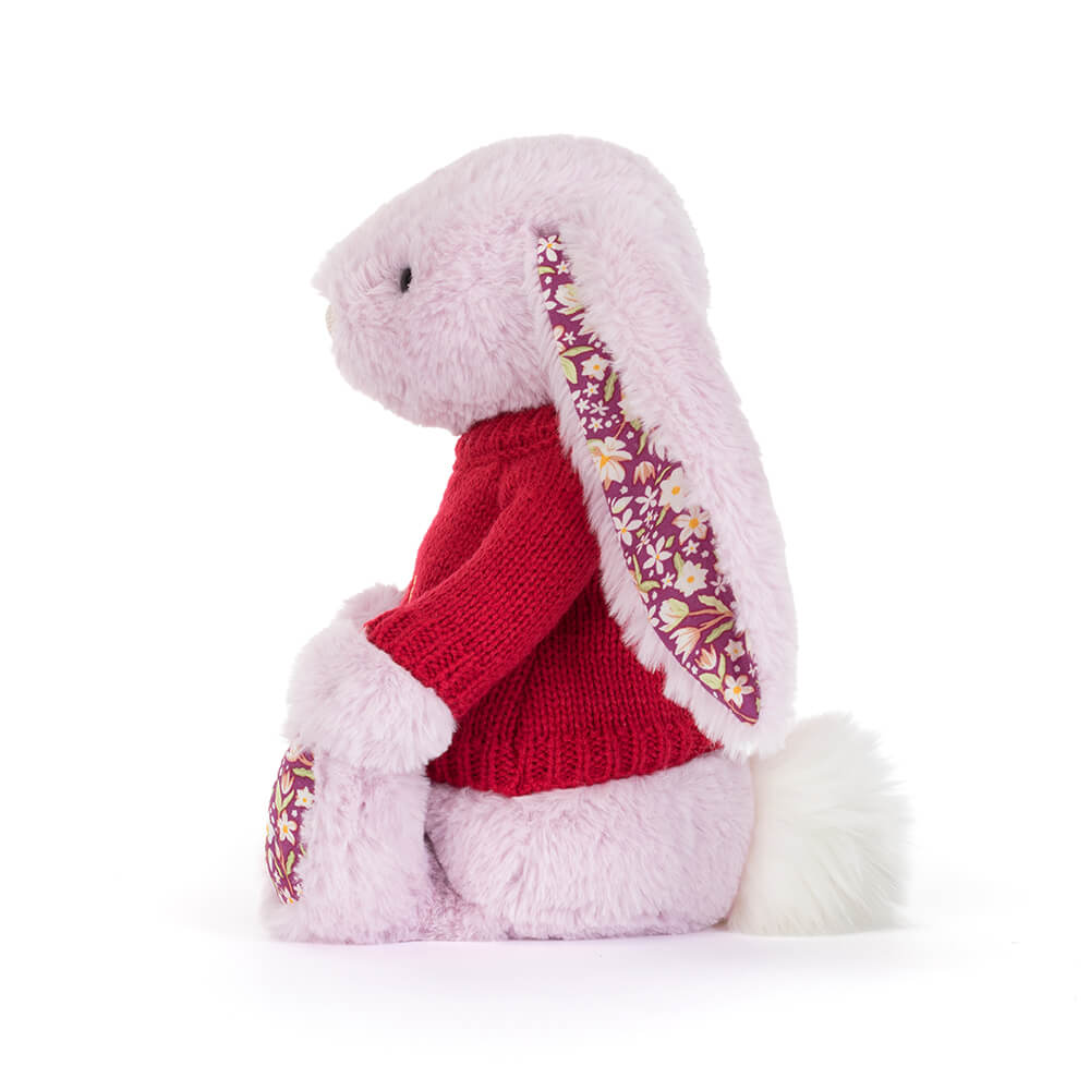 Thistlepop Blossom Luxe Bunny with Personalised Red Jumper, View 2