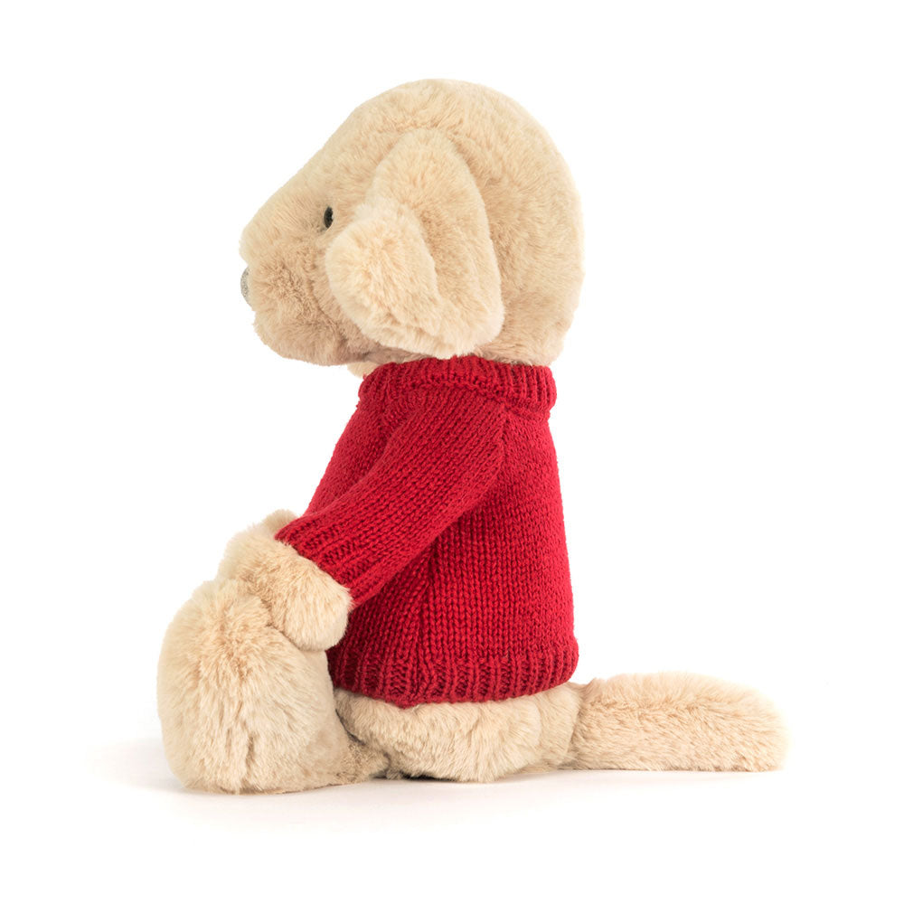 Bashful Luxe Puppy Orlando with Personalised Red Jumper, View 2