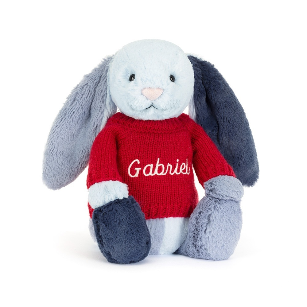 Puddlesea Bunny with Personalised Red Jumper, Main View