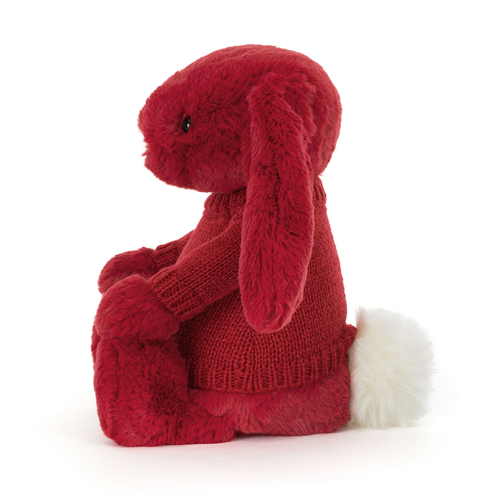 Bashful Luxe Bunny Scarlett with Personalised Red Jumper, View 3