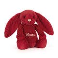 Bashful Luxe Bunny Scarlett with Personalised Red Jumper, Main View
